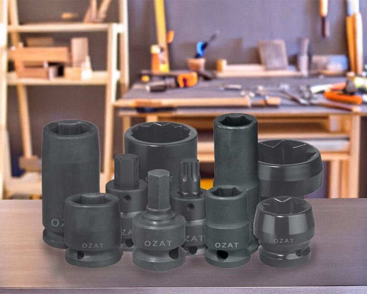 Close-up view of Ozat impact sockets, highlighting premium quality, performance, and manufacturing reliability - Ozat industrial tools partner